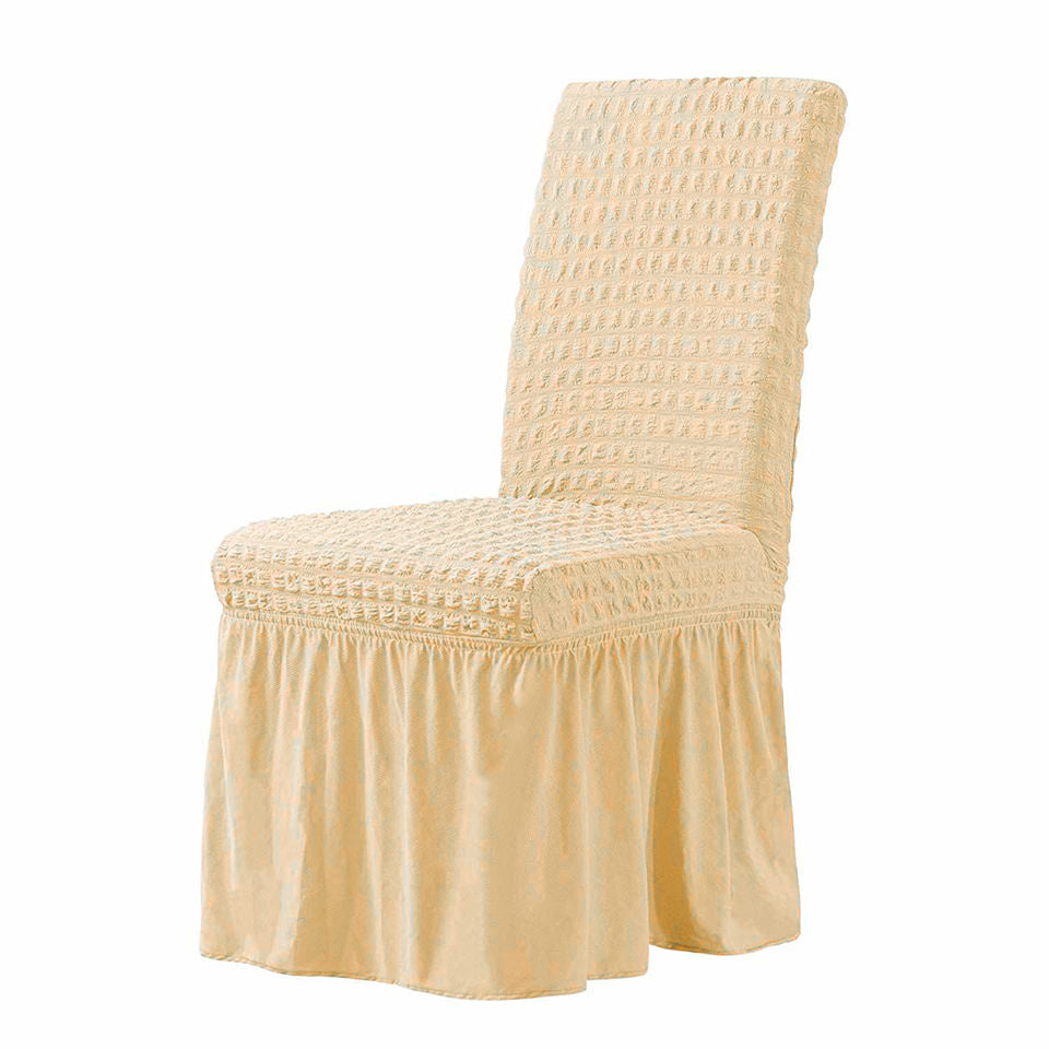 KTX-198611 Elastic Seersucker Stool Cover in Solid Color - Modern Rectangular Design