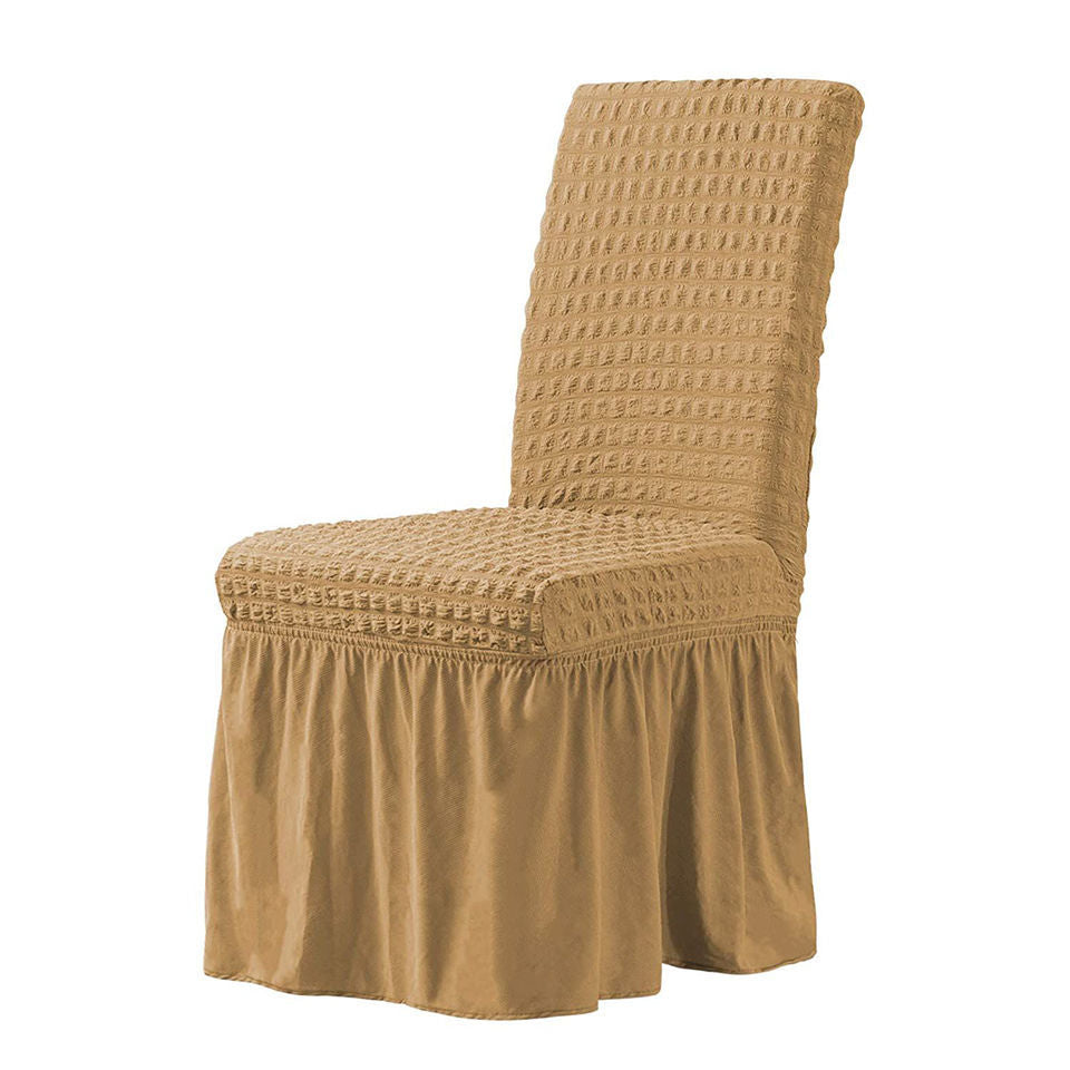 KTX-198611 Elastic Seersucker Stool Cover in Solid Color - Modern Rectangular Design