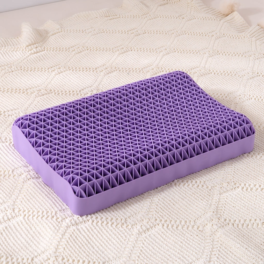 KTX-198867 TPE Cool Feeling Dynamic Partial Pressure Pillow – 100% High Elastic Polymer, Available in Purple and Blue