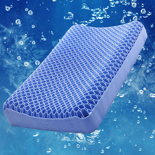 KTX-198867 TPE Cool Feeling Dynamic Partial Pressure Pillow – 100% High Elastic Polymer, Available in Purple and Blue