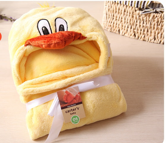 KTX-199187 3D Animal Design Flannel Hug Blanket for Infants, Soft & Versatile, 76x102cm