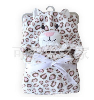 KTX-199187 3D Animal Design Flannel Hug Blanket for Infants, Soft & Versatile, 76x102cm