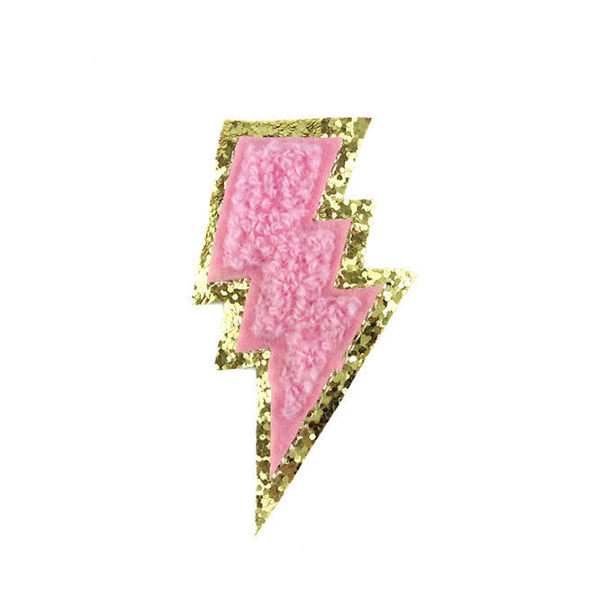 KTX-199635 Lightning Embroidered Cloth Stickers for DIY Projects - Versatile Polyester Options