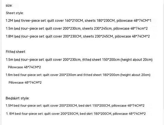 KTX-200851 Cotton Lace Bed Sheet Set with Quilt Cover and Bed Skirt - Minimalist Design