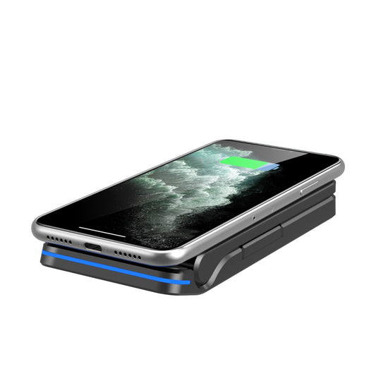 KTX-200915 Portable Folding Wireless Charger with Adjustable Support for Mobile Phones and Headphones - 15W Output