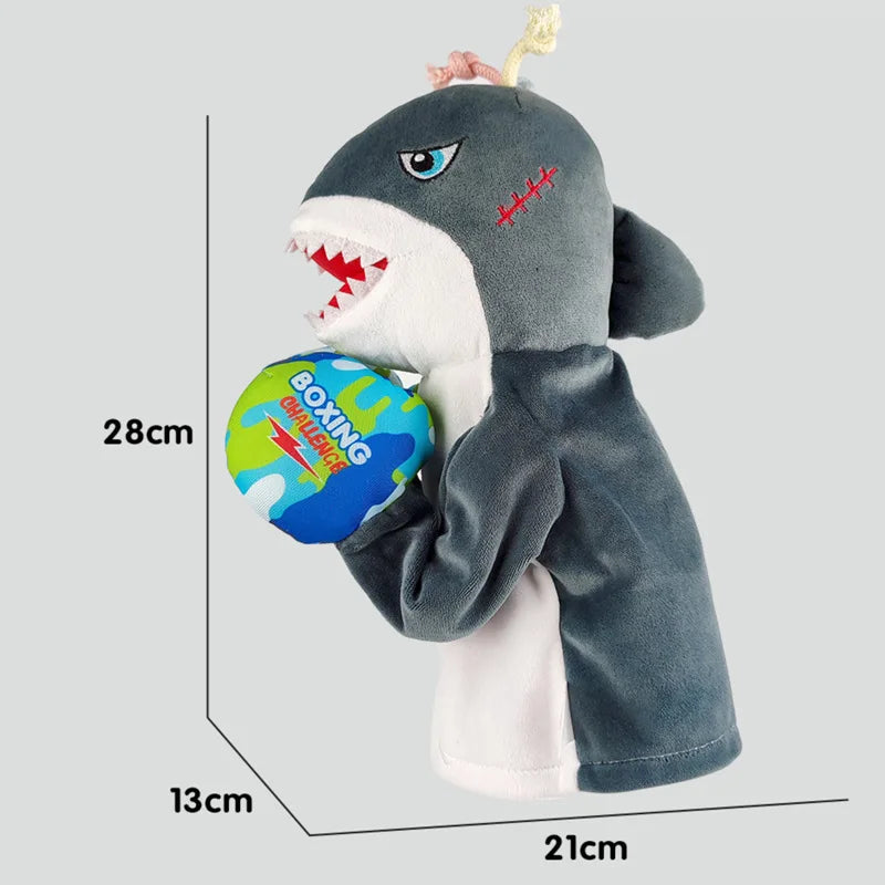 KTX-201107 Interactive Electric Plush Boxing Animal Puppet - Shark & Monkey - Fun for Kids and Family Play