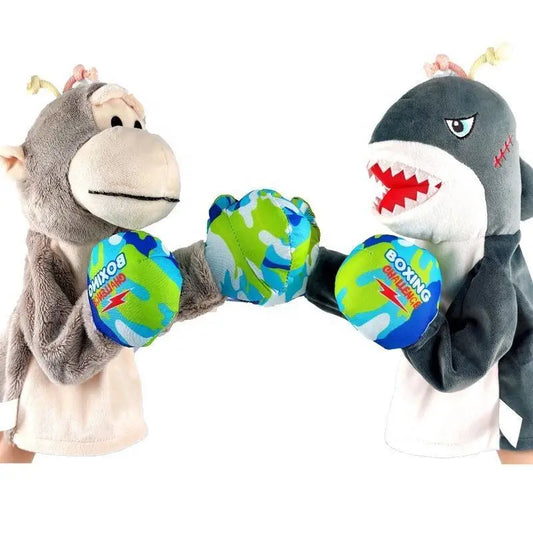 KTX-201107 Interactive Electric Plush Boxing Animal Puppet - Shark & Monkey - Fun for Kids and Family Play