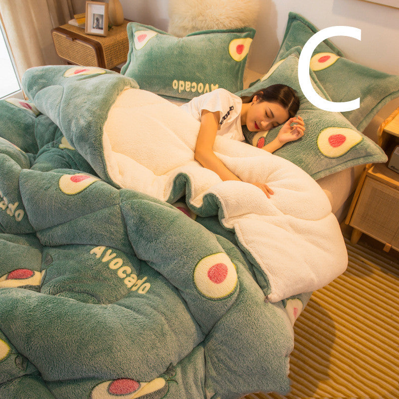 KTX-201171 Milk Velvet Thickened Cashmere Quilt for Warm Comfort