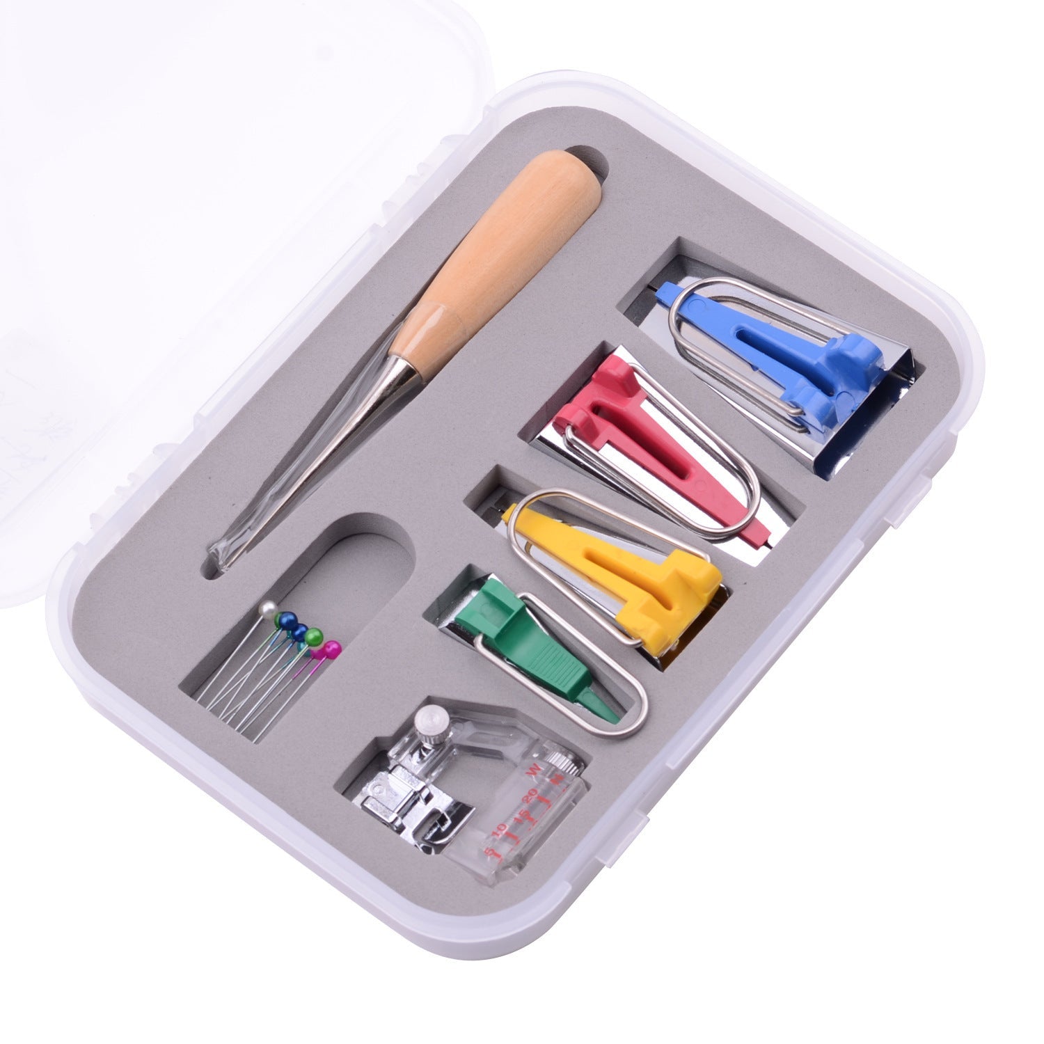 KTX-201683 Multi-Functional Electric Sewing Machine Accessory Set - 11 Pcs with Adjustable Feet, Awl, and Beads for Quilting and Crafting