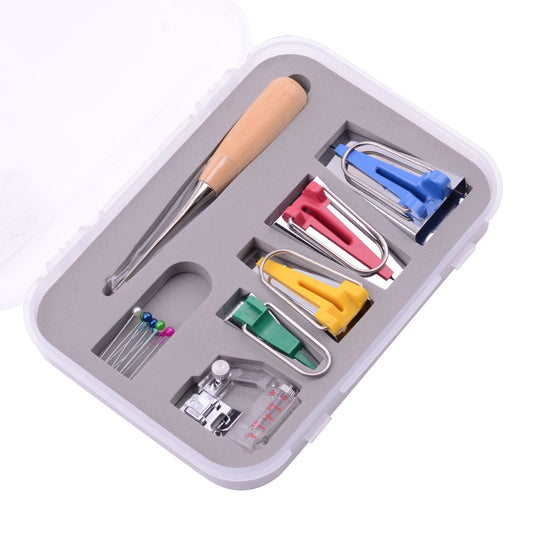 KTX-201683 Multi-Functional Electric Sewing Machine Accessory Set - 11 Pcs with Adjustable Feet, Awl, and Beads for Quilting and Crafting