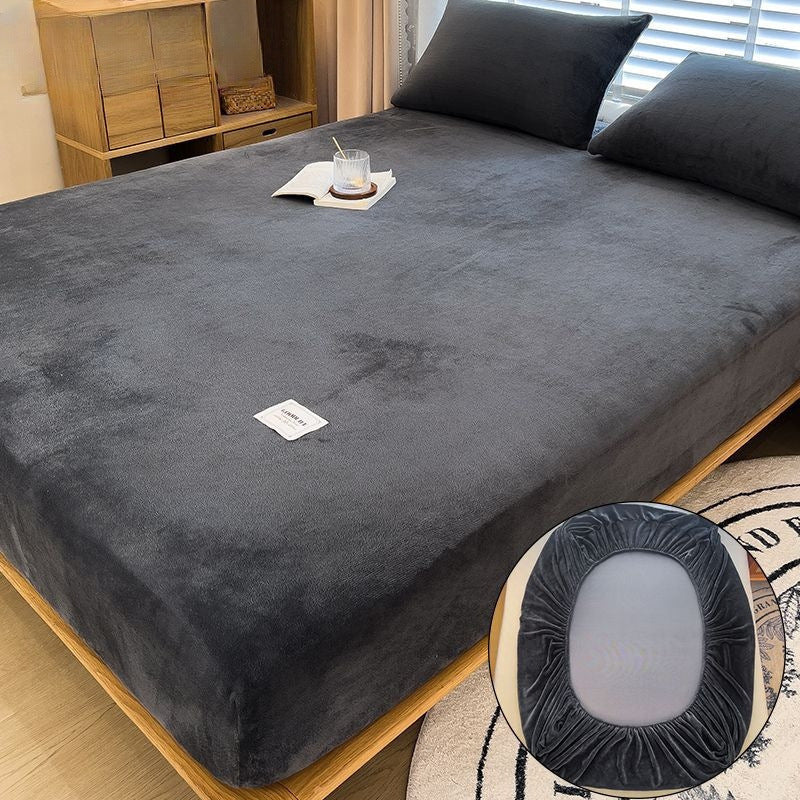 KTX-201811 Milk Fiber All-Inclusive Non-Slip Velvet Fitted Sheet Set - Multiple Sizes Available