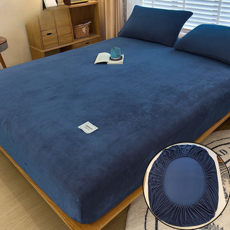 KTX-201811 Milk Fiber All-Inclusive Non-Slip Velvet Fitted Sheet Set - Multiple Sizes Available