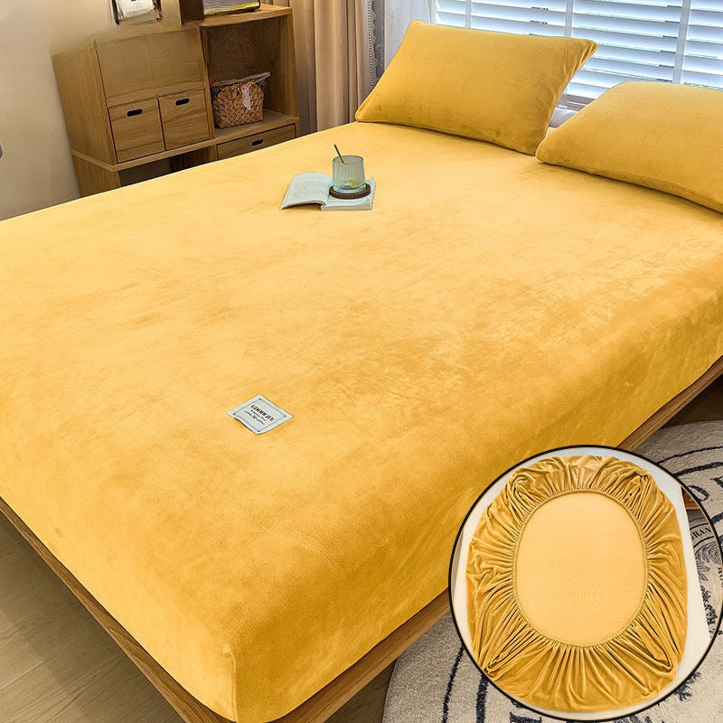 KTX-201811 Milk Fiber All-Inclusive Non-Slip Velvet Fitted Sheet Set - Multiple Sizes Available