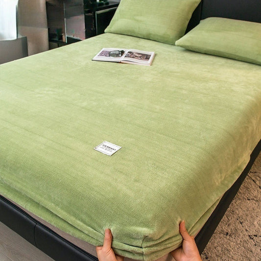 KTX-201811 Milk Fiber All-Inclusive Non-Slip Velvet Fitted Sheet Set - Multiple Sizes Available