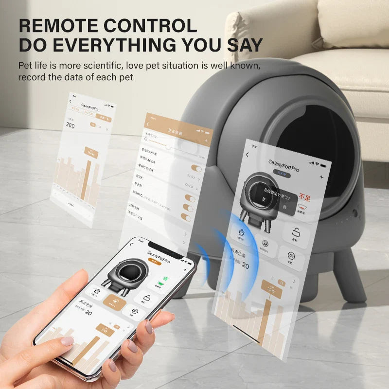 KTX-202451 Multi-Functional Fully Enclosed Smart Automatic Cat Litter Box with Easy Clean Design and Odor Control