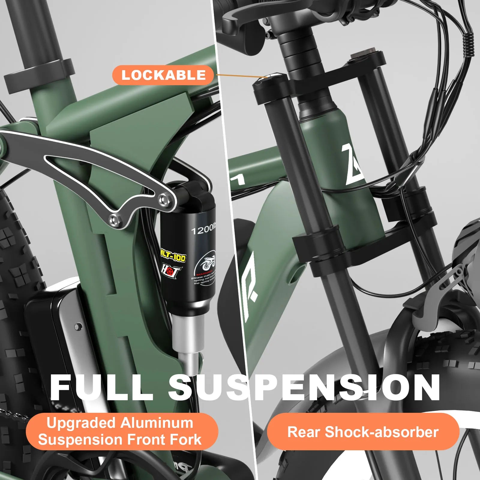 KTX-202707 26-Inch Electric Off-Road Fat Tire Bike, 48V 2000W, 7-Speed Shimano, Hydraulic Disc Brakes, Aluminum Frame, Color LCD Display