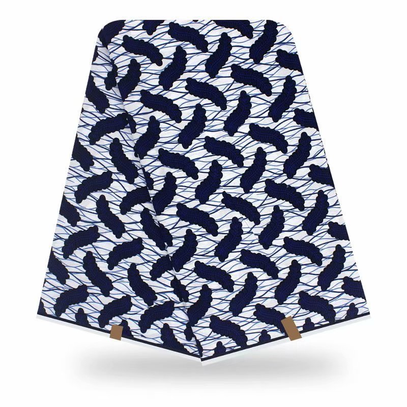 KTX-202835 Cotton African Batik Fabric - 6 Yards, 100% Cotton for Apparel, Home Decor, and Crafts