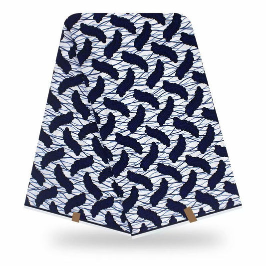 KTX-202835 Cotton African Batik Fabric - 6 Yards, 100% Cotton for Apparel, Home Decor, and Crafts