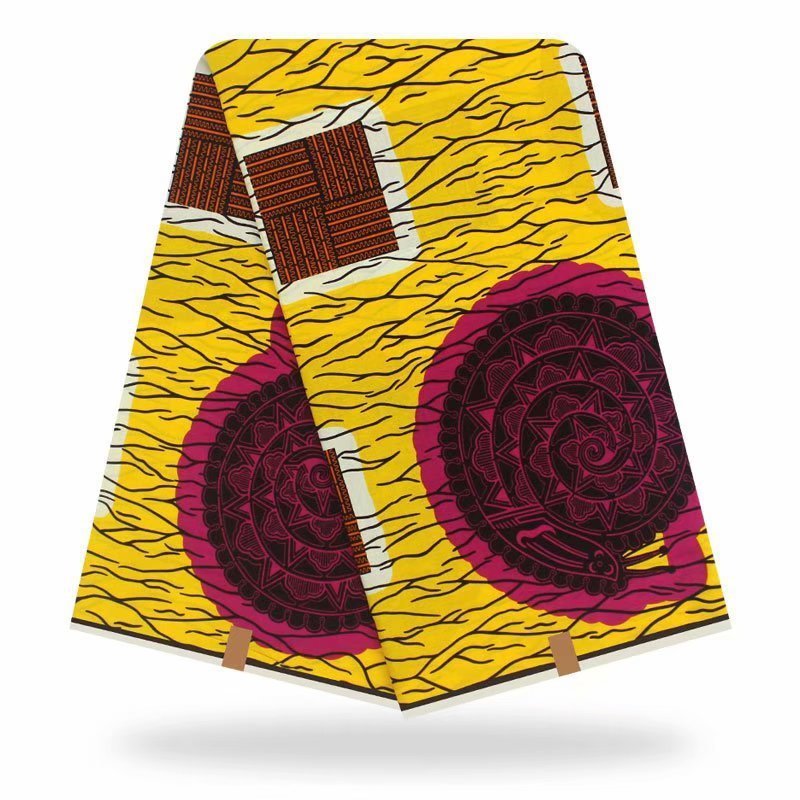 KTX-202835 Cotton African Batik Fabric - 6 Yards, 100% Cotton for Apparel, Home Decor, and Crafts