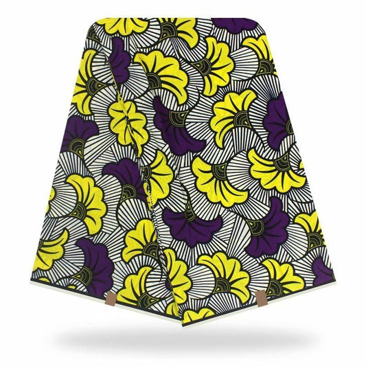 KTX-202835 Cotton African Batik Fabric - 6 Yards, 100% Cotton for Apparel, Home Decor, and Crafts