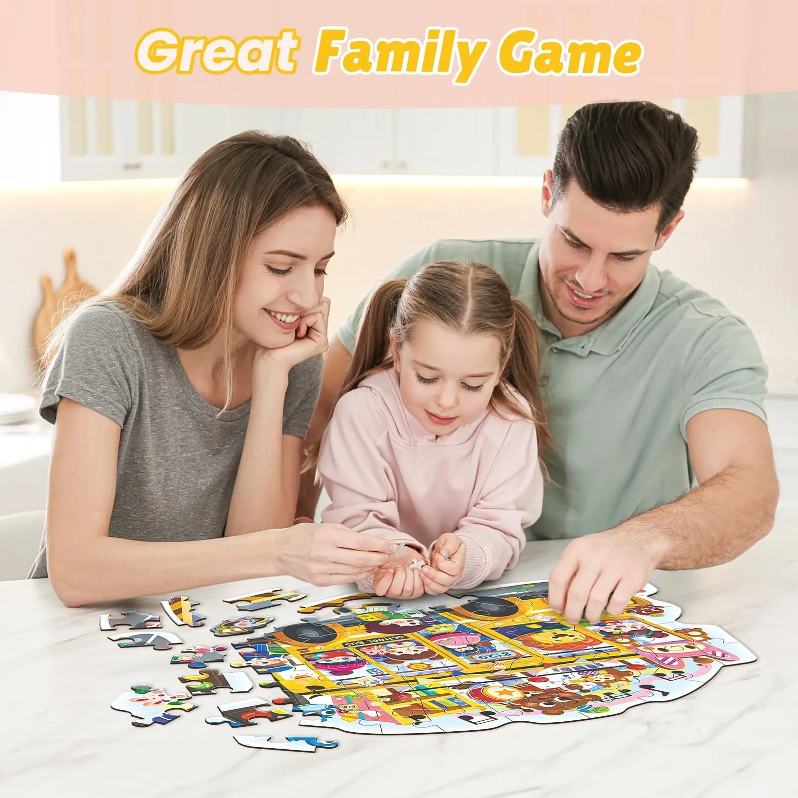 KTX-202835 Large Educational Floor Puzzle for Kids - 100 Cartoon Design with Gift Box