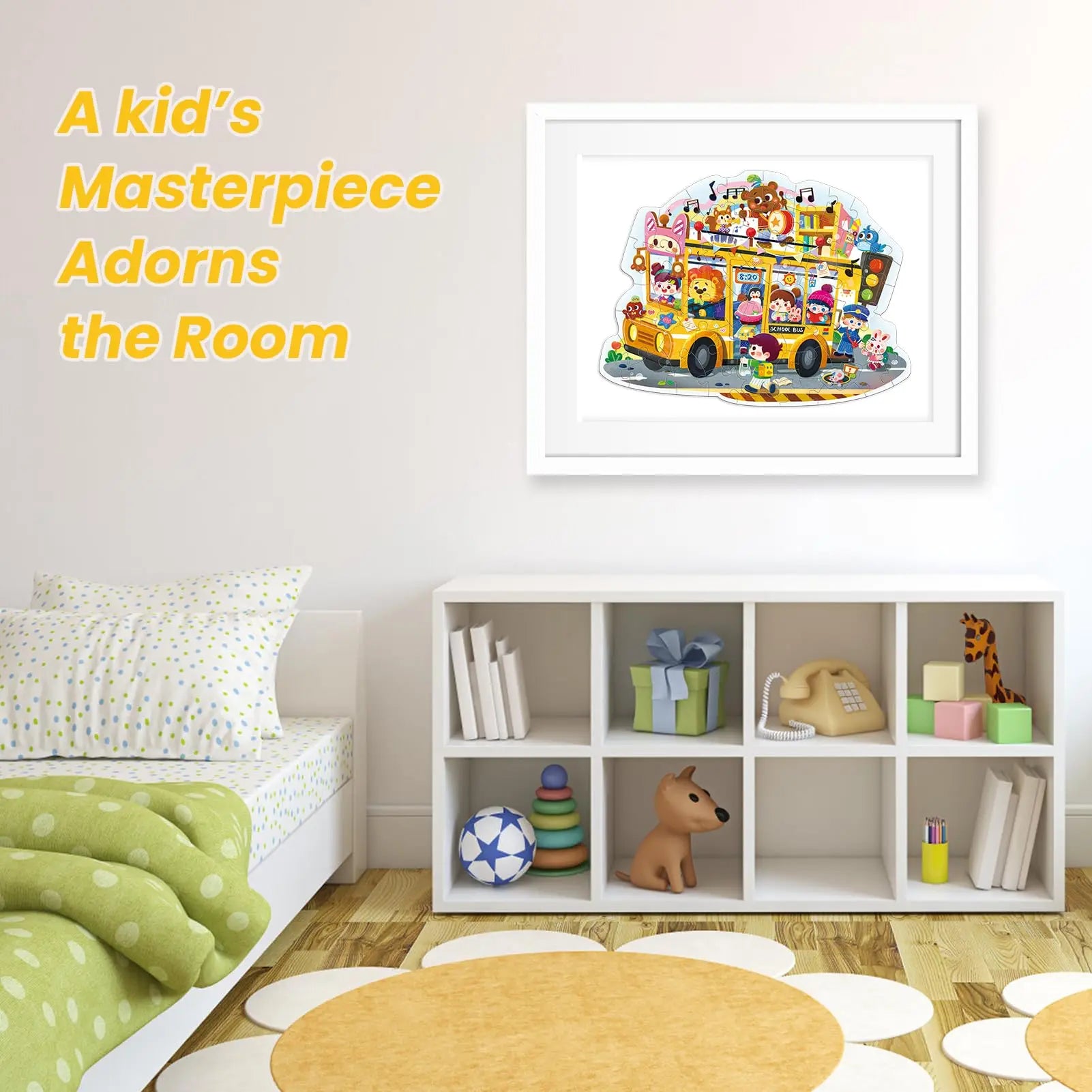 KTX-202835 Large Educational Floor Puzzle for Kids - 100 Cartoon Design with Gift Box