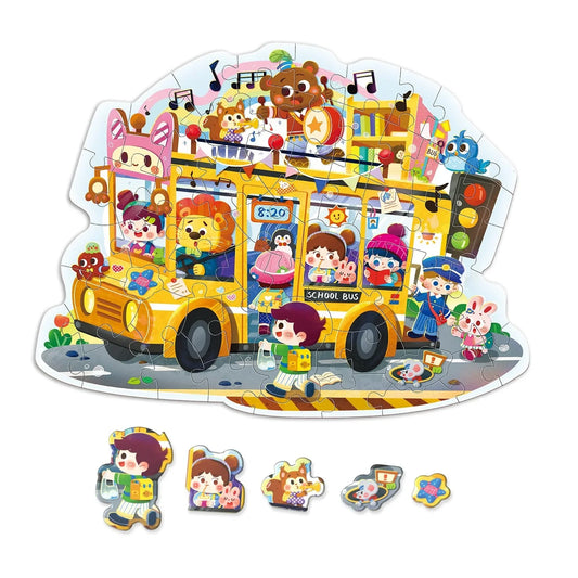 KTX-202835 Large Educational Floor Puzzle for Kids - 100 Cartoon Design with Gift Box