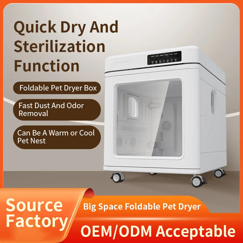 KTX-203411 Foldable Eco-Friendly Pet Grooming Drying Box for Dogs and Cats, 100L Capacity, All Seasons