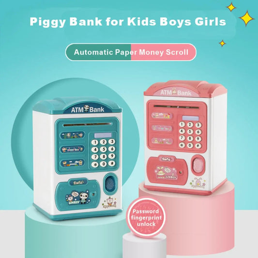 KTX-203987 Kids Electric ATM Piggy Bank Toy - Safe Plastic Money Box for Ages 2-12