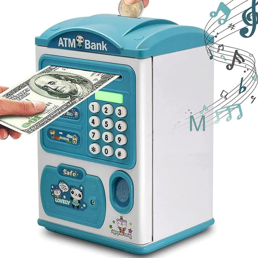 KTX-203987 Kids Electric ATM Piggy Bank Toy - Safe Plastic Money Box for Ages 2-12