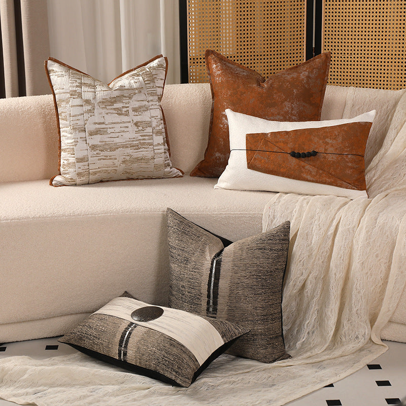 KTX-204115 New Chinese Style Cotton and Linen Pillow Cover - Available in Multi-Color Options, 45x45cm and 30x50cm