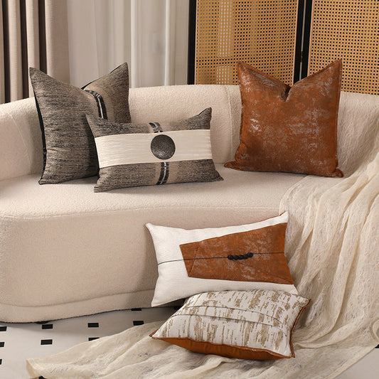 KTX-204115 New Chinese Style Cotton and Linen Pillow Cover - Available in Multi-Color Options, 45x45cm and 30x50cm