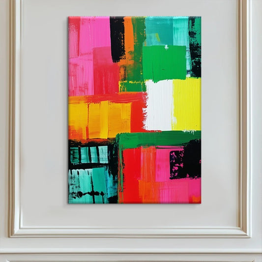 KTX-204243 Large Hand-Painted Abstract Oil Painting on Canvas - Colorful Modern Art for Office & Home Décor
