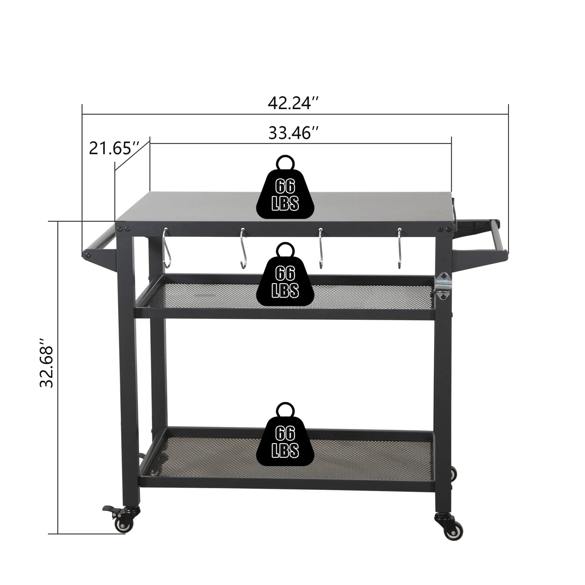 KTX-204819 Adjustable Outdoor Grill Cart with Compact and Durable Design for Easy Transport