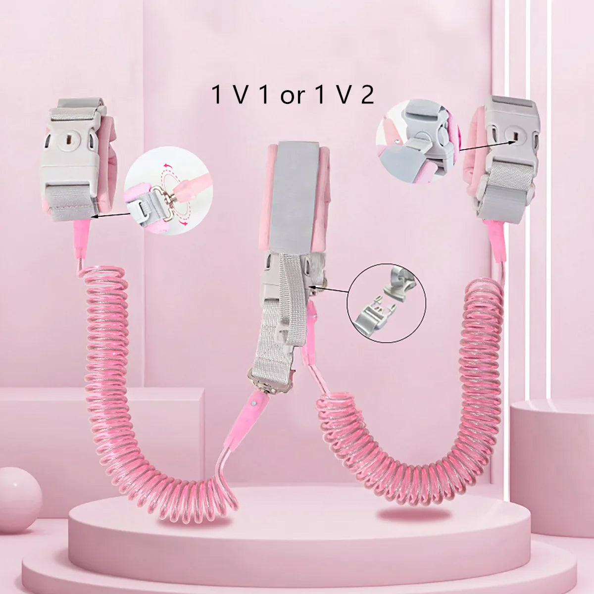 KTX-205139 Adjustable Children's Anti-Lost Wrist Band with Lock – 1.5m Safety Traction Rope