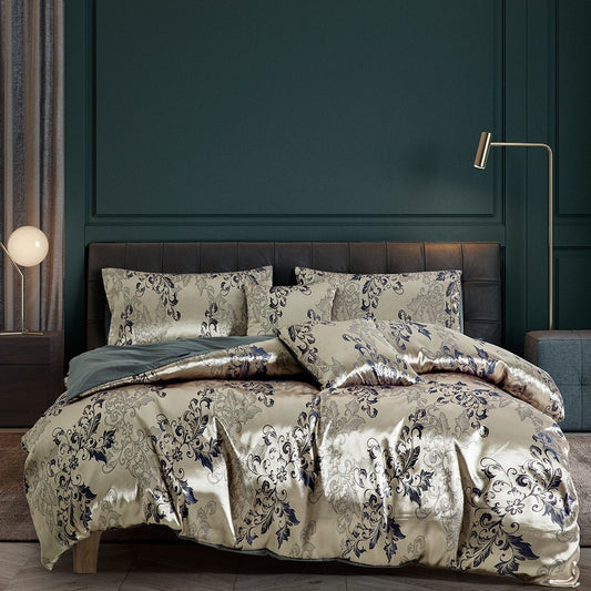 KTX-205779 Luxurious Jacquard Three-Piece Bedding Set in Polyester - Modern and Stylish