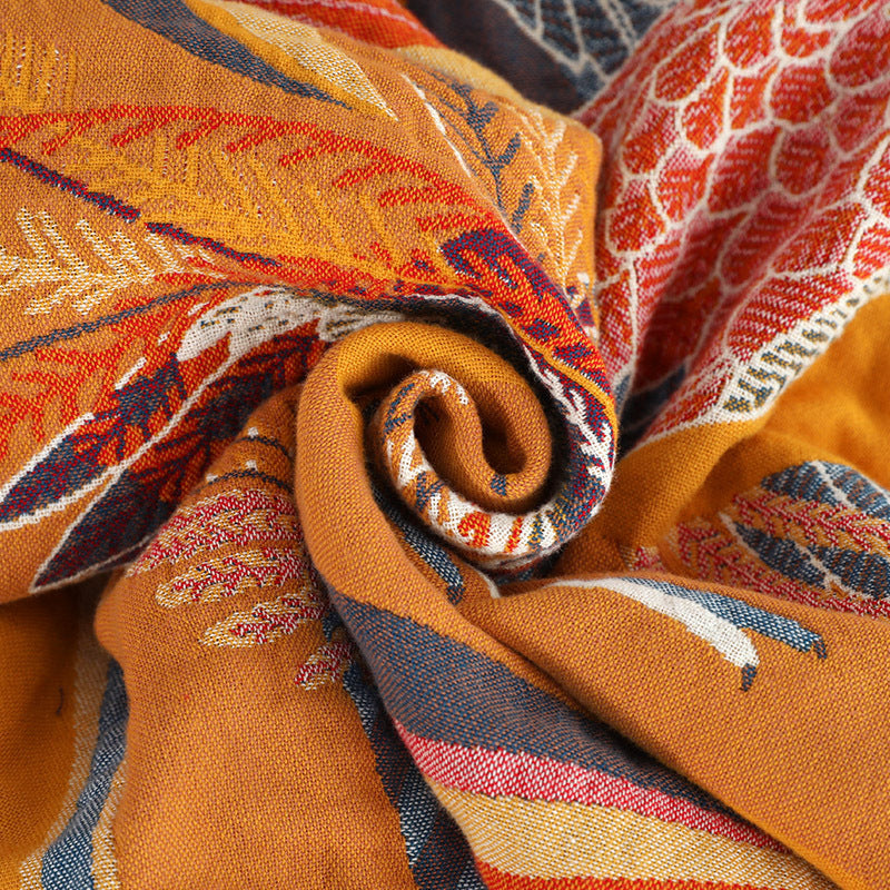 KTX-206291 Lightweight Pure Cotton Gauze Summer Quilt with Floral and Plant Patterns, Available in Two Sizes