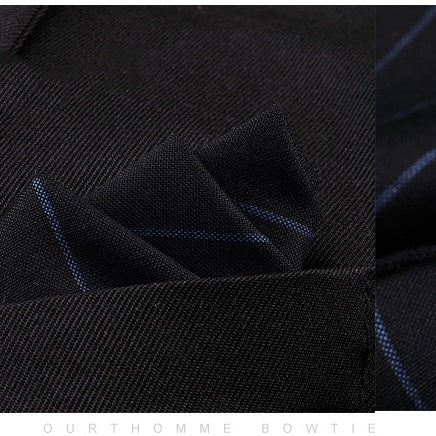 KTX-206291 Men's Striped Cotton Suit with Pockets and Matching Square Scarf