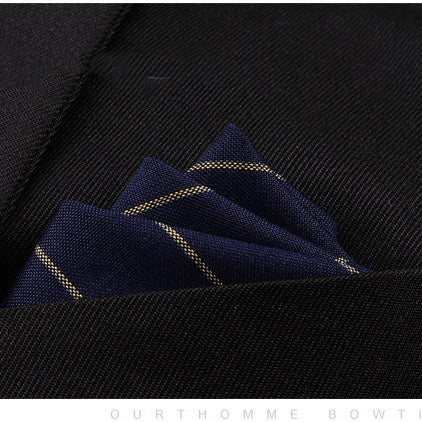 KTX-206291 Men's Striped Cotton Suit with Pockets and Matching Square Scarf