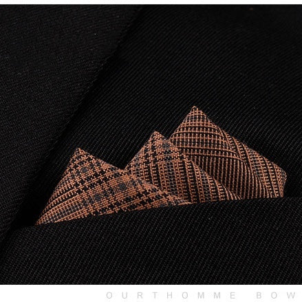 KTX-206291 Men's Striped Cotton Suit with Pockets and Matching Square Scarf