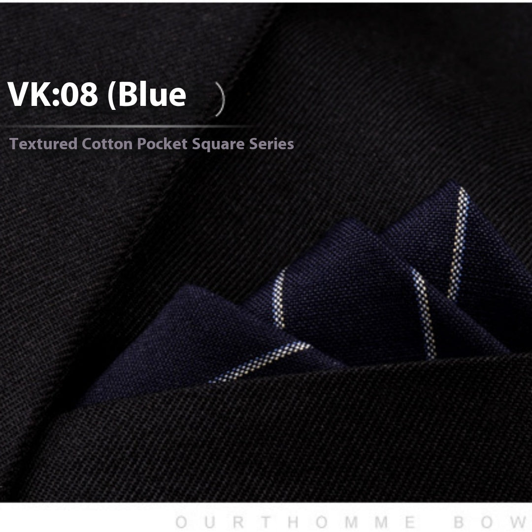 KTX-206291 Men's Striped Cotton Suit with Pockets and Matching Square Scarf