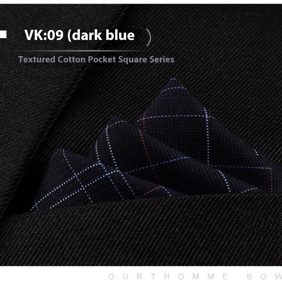 KTX-206291 Men's Striped Cotton Suit with Pockets and Matching Square Scarf