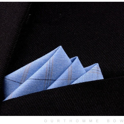 KTX-206291 Men's Striped Cotton Suit with Pockets and Matching Square Scarf