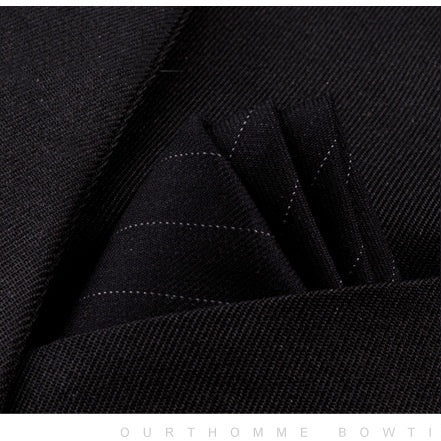 KTX-206291 Men's Striped Cotton Suit with Pockets and Matching Square Scarf