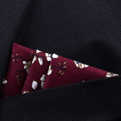 KTX-206291 Men's Striped Cotton Suit with Pockets and Matching Square Scarf