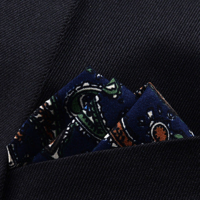 KTX-206291 Men's Striped Cotton Suit with Pockets and Matching Square Scarf