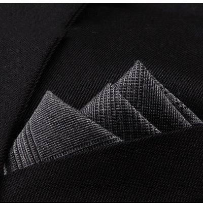 KTX-206291 Men's Striped Cotton Suit with Pockets and Matching Square Scarf