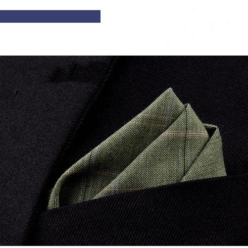 KTX-206291 Men's Striped Cotton Suit with Pockets and Matching Square Scarf