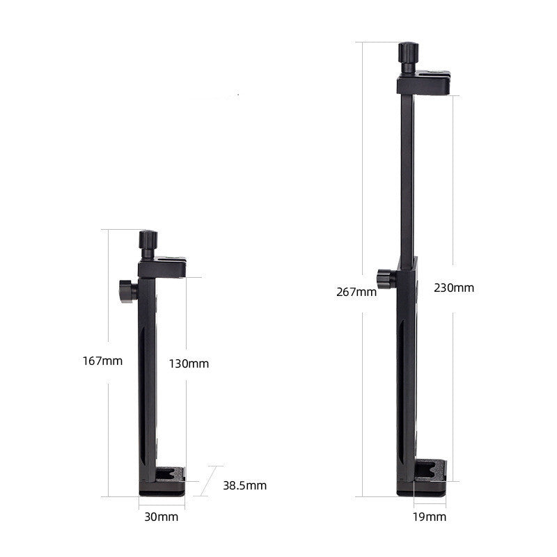 KTX-206675 Metal Tablet and Mobile Phone Support Frame with Adjustable Height and Clamp for Desktop Use