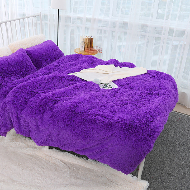 KTX-206931 Plush 3-Piece Bed Sheet Set with Fitted Sheet and Two Pillowcases